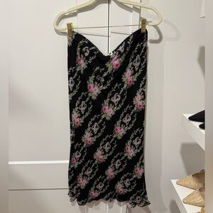 LoveShackFancy Black and Pink Floral Midi Skirt (Matches Brimsley Top)